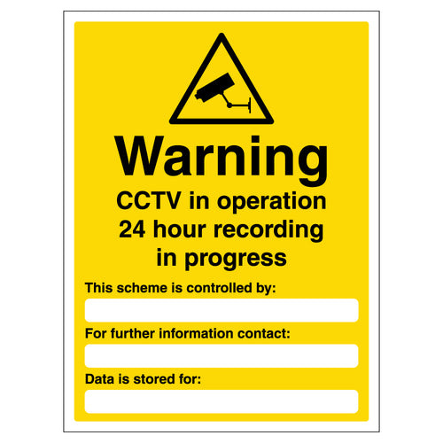 CCTV Safety Sign 24 Hour Warning For Business Premises