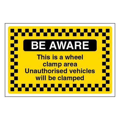 Wheel Clamp Area Safety Sign Warning For Site Owners