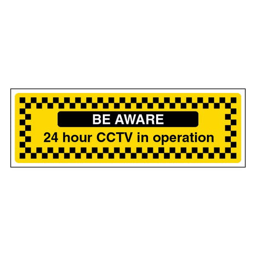 CCTV 24 Hour Notice Self Adhesive Safety Sign For Business
