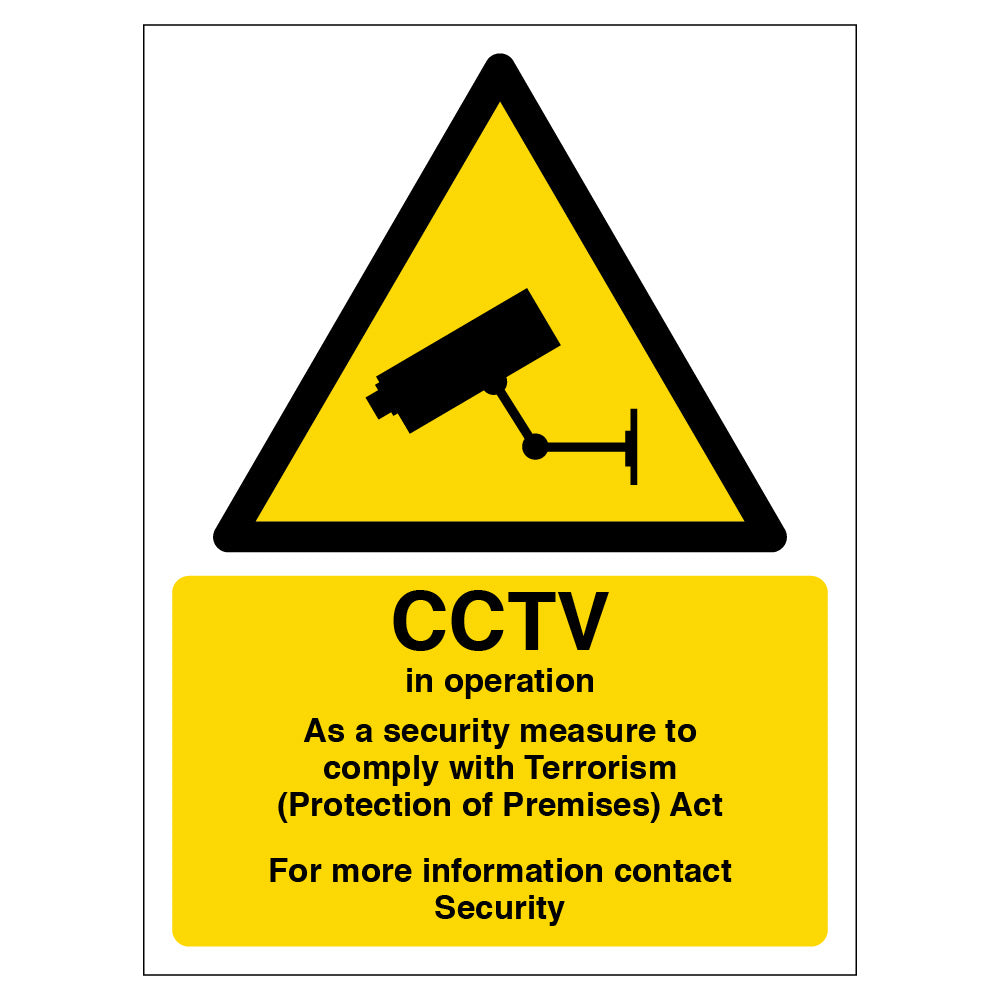 CCTV In Operation Safety Sign Compliant For Venues Now