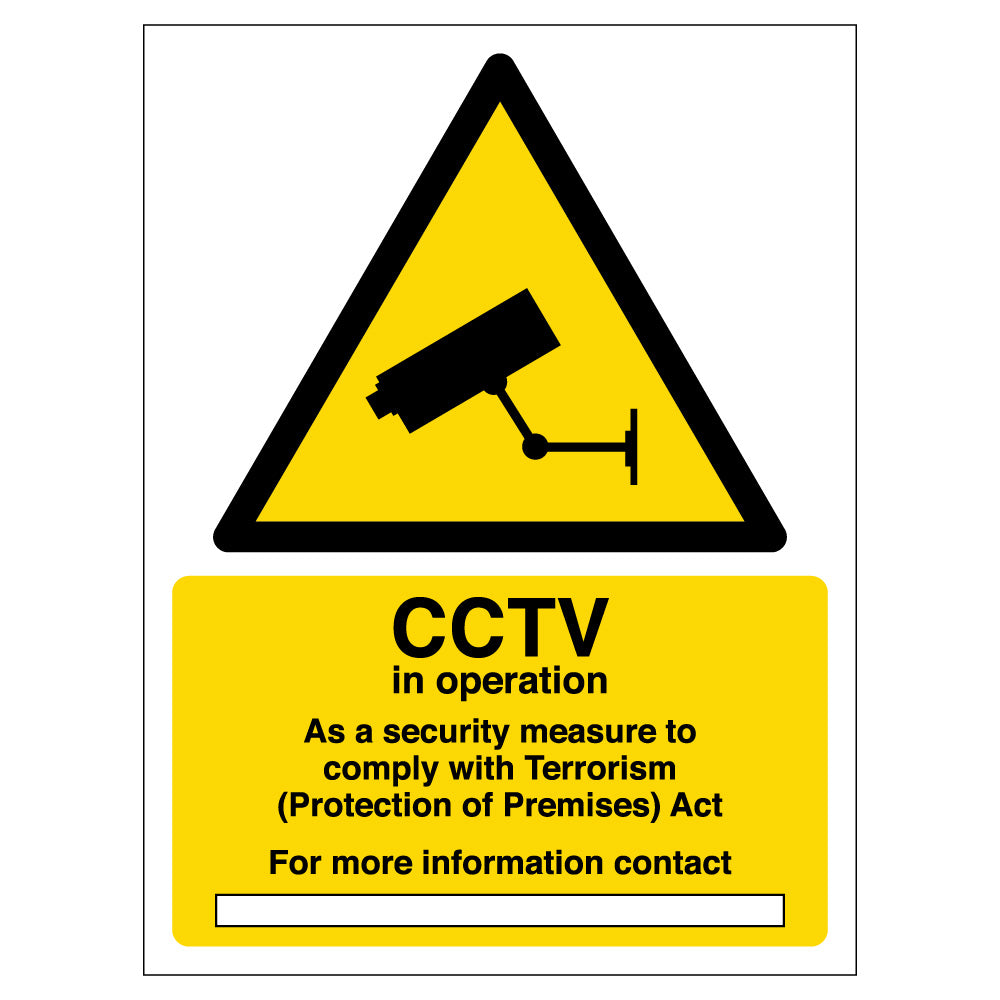 CCTV Safety Sign Martyns Law Compliant For Venue Owners