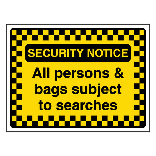 Security Notice Safety Sign Prevents Disputes For Venues