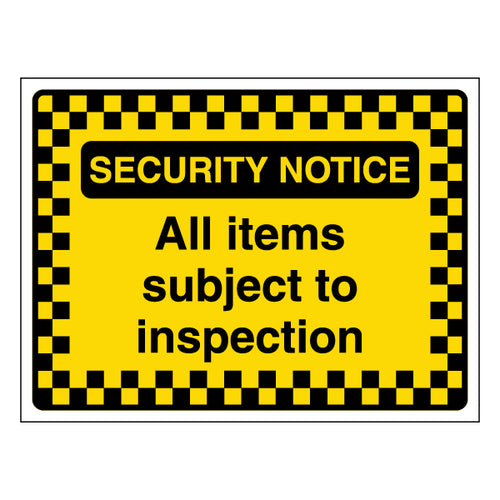 Security Notice Safety Sign Clear Entry Control For Venues