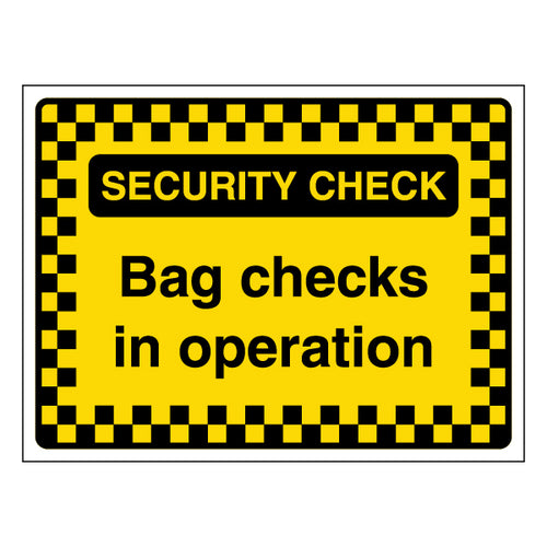 Security Check Bag Checks Safety Sign Clear Notice Venues