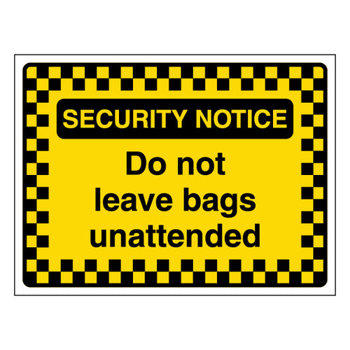 Security Notice Safety Sign Clear Bag Check For Venues