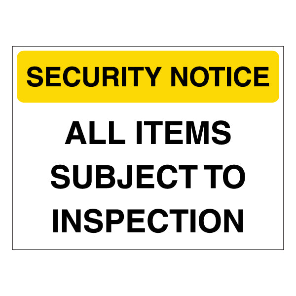 Security Notice Safety Sign Prevent Theft For Venues