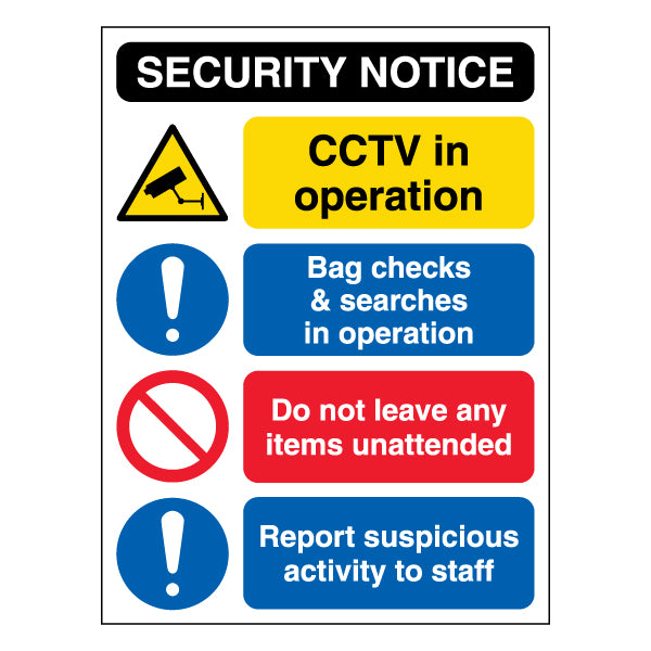 Security Notice Safety Sign Enhance Venue Security Staff