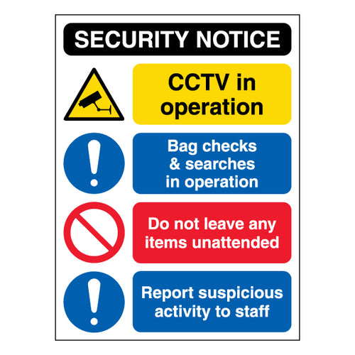 Security Notice Safety Sign Enhance Venue Security Staff