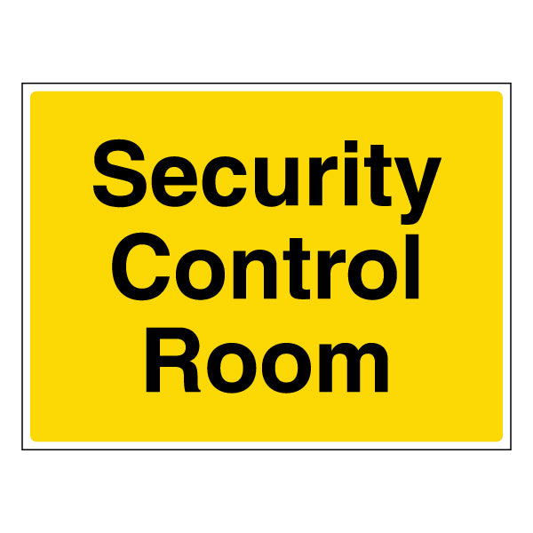 Security Control Room Safety Sign Clear Bold ID For Staff