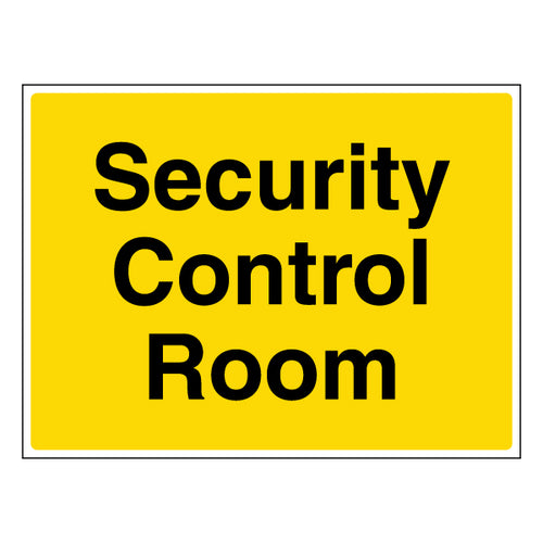 Security Control Room Safety Sign Clear Bold ID For Staff