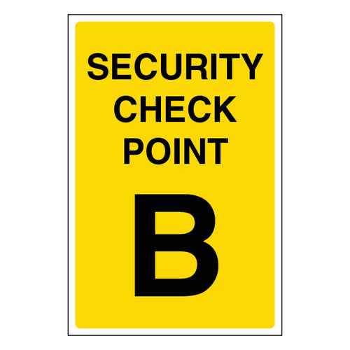 Security Check Point Safety Sign Clear Visitor Guidance