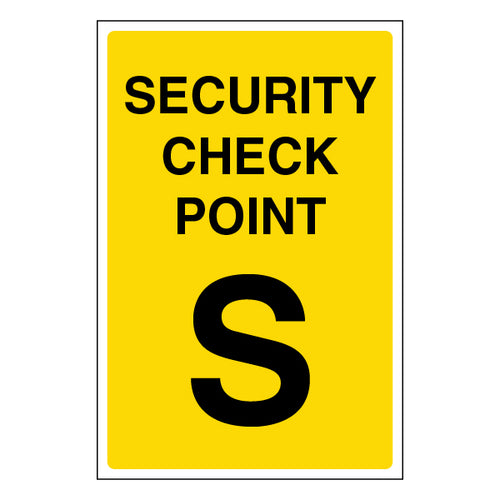Security Check Point Safety Sign For Staff Guidance