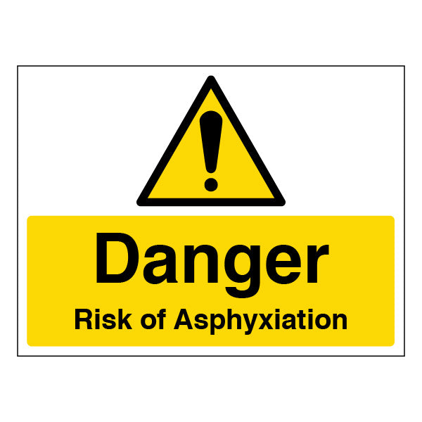 Danger Risk Of Asphyxiation Sign Large Landscape For Office