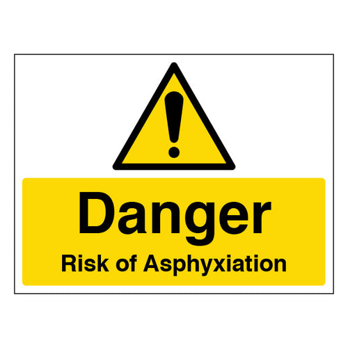 Danger Risk Of Asphyxiation Sign Large Landscape For Office