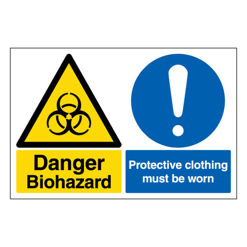 Biohazard Safety Sign Protective Clothing Required Staff