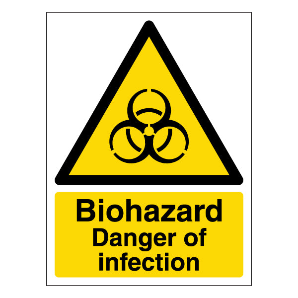 Biohazard High Vis Self Adhesive Safety Sign For Hospitals