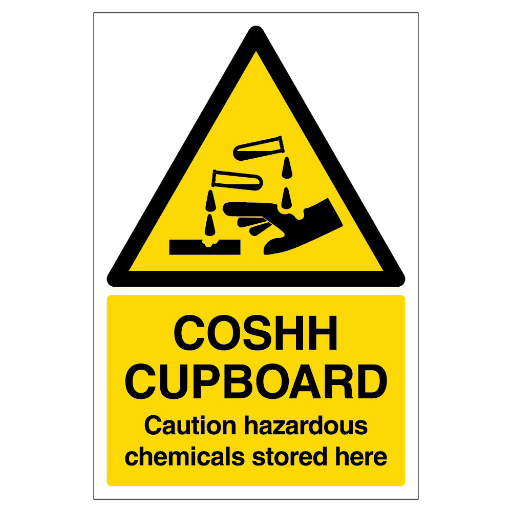 COSHH Cupboard Safety Sign Chemical Hazard Alert For Work