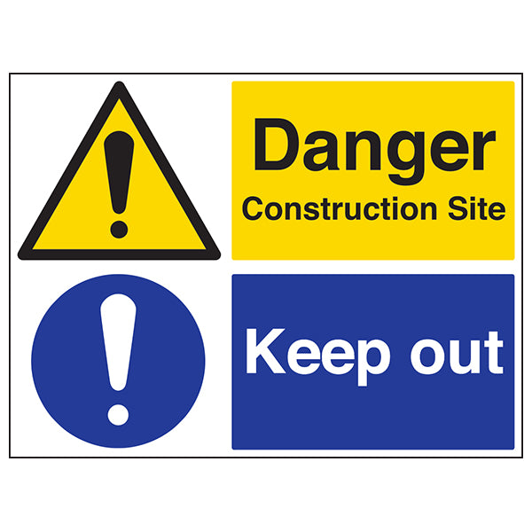 Danger Construction Site Keep Out Safety Sign For Sites