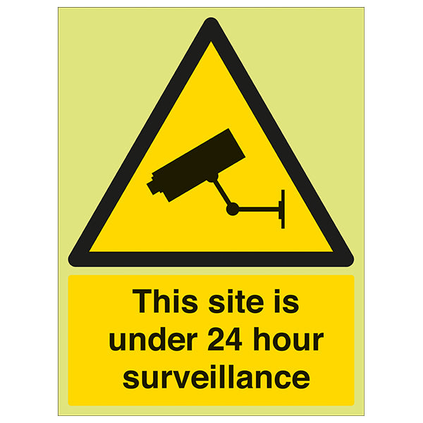 GITD Glow 24 Hour Surveillance Safety Sign For Businesses