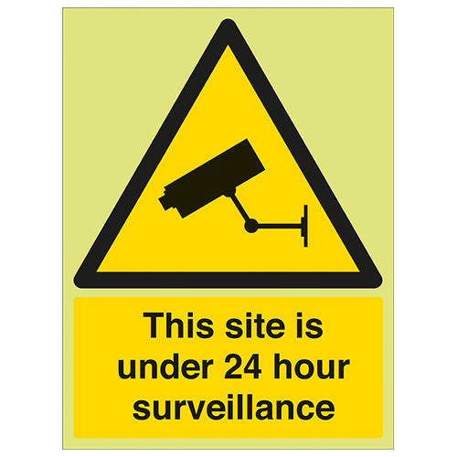GITD Glow 24 Hour Surveillance Safety Sign For Businesses