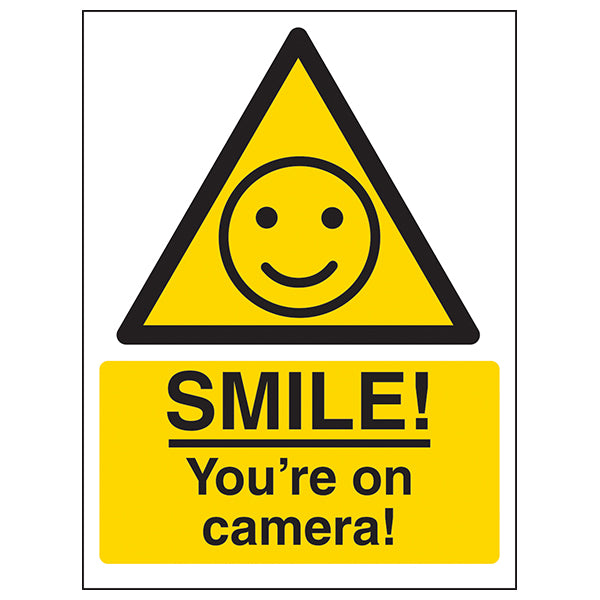 CCTV Safety Sign Warning Smile Youre On Camera Home