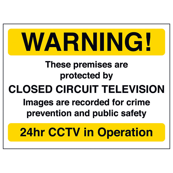 CCTV Safety Sign Deterrent Protect Property For Businesses