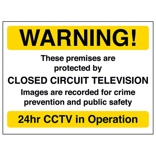 CCTV Safety Sign Deterrent Protect Property For Businesses