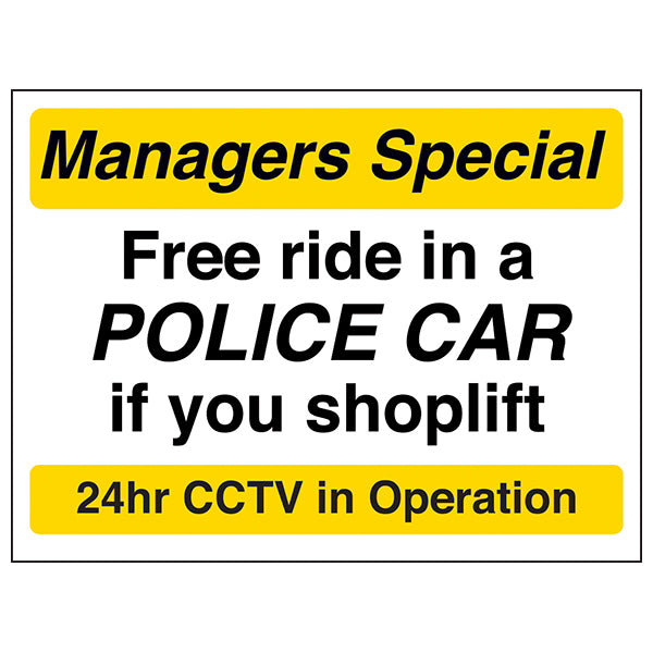 Shop CCTV Safety Sign Prevents Theft Warning For Retail