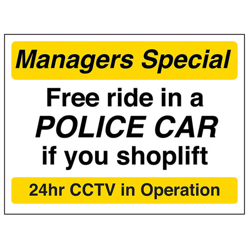 Shop CCTV Safety Sign Prevents Theft Warning For Retail