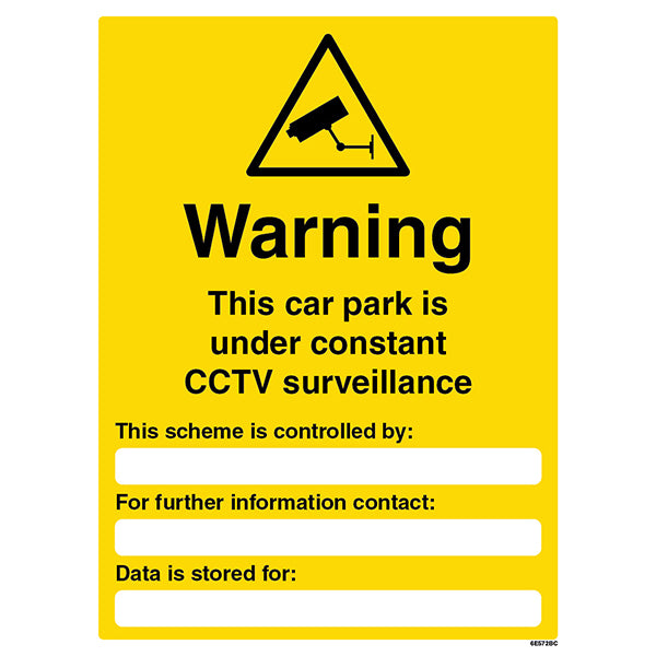 Car Park Under Surveillance Safety Sign Visible For Parking