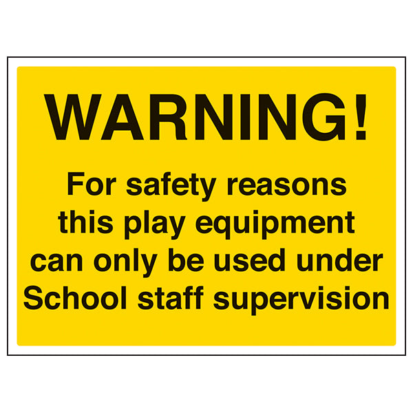 Play Equipment Safety Sign For Schools Durable Warning