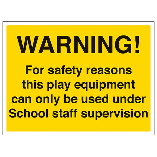 Play Equipment Safety Sign For Schools Durable Warning