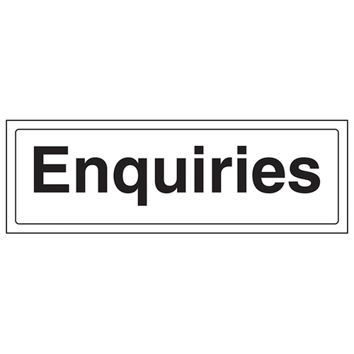 Enquiries Safety Sign Clear Directions For Facilities