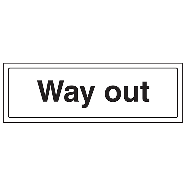 Way Out Safety Sign Clear ENISO 7010 Compliant For Premises
