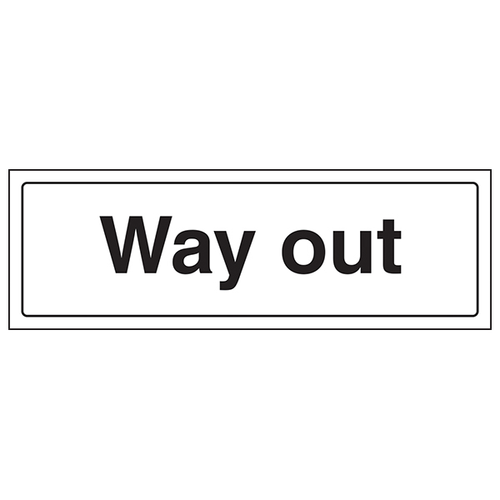 Way Out Safety Sign Clear ENISO 7010 Compliant For Premises
