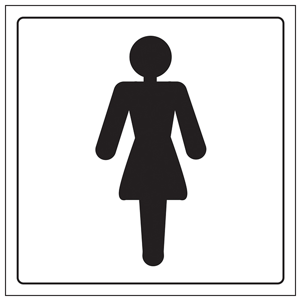 Female Toilet Safety Sign Clear EN ISO 7010 For Offices
