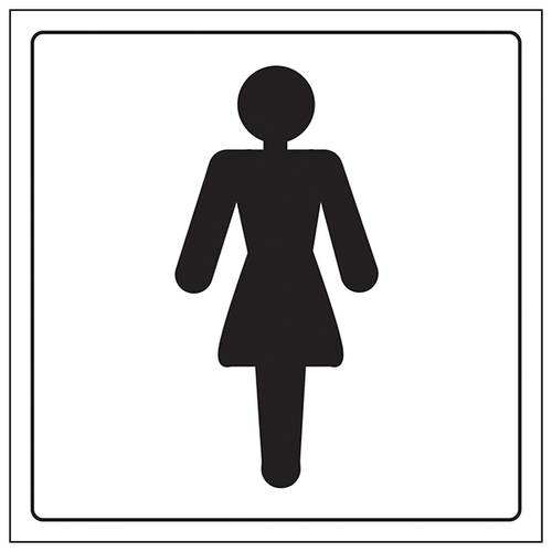 Female Toilet Safety Sign Clear EN ISO 7010 For Offices