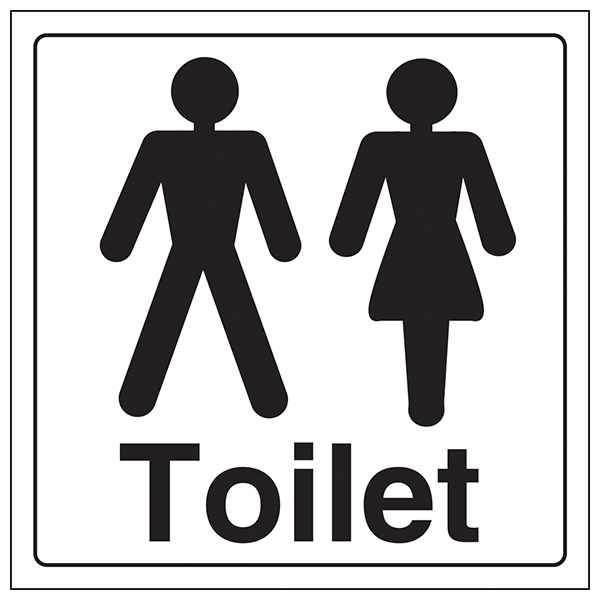 Unisex Toilet Safety Sign EN ISO 7010 Clear For Businesses
