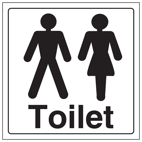 Unisex Toilet Safety Sign EN ISO 7010 Clear For Businesses