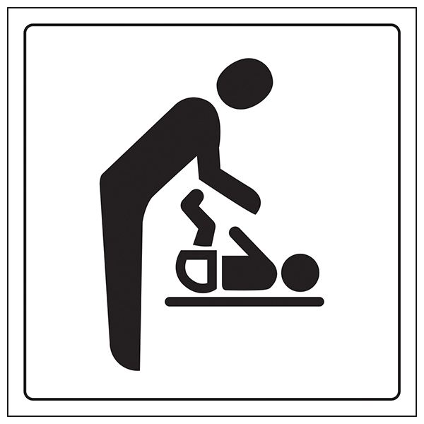Baby Changing Safety Sign Self Adhesive For Facilities