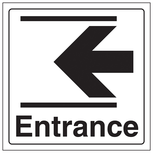 Entrance Arrow Left Safety Sign Clear Directions Workplace