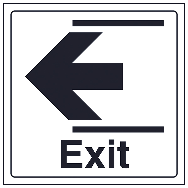 Exit Arrow Left Safety Sign Clear Direction For Buildings