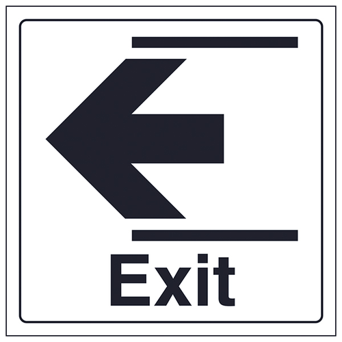 Exit Arrow Left Safety Sign Clear Direction For Buildings