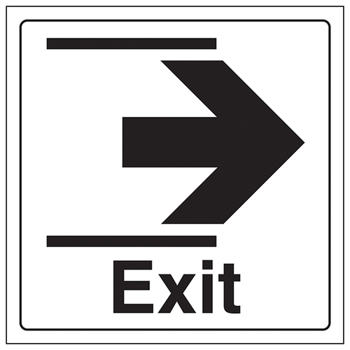 Exit Arrow Right Safety Sign ISO 7010 Compliant For Staff