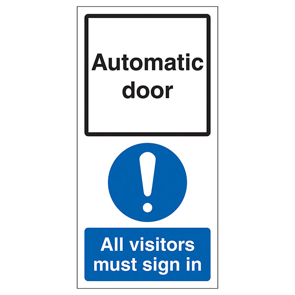 Auto Door Safety Sign Self Adhesive Warning For Visitors