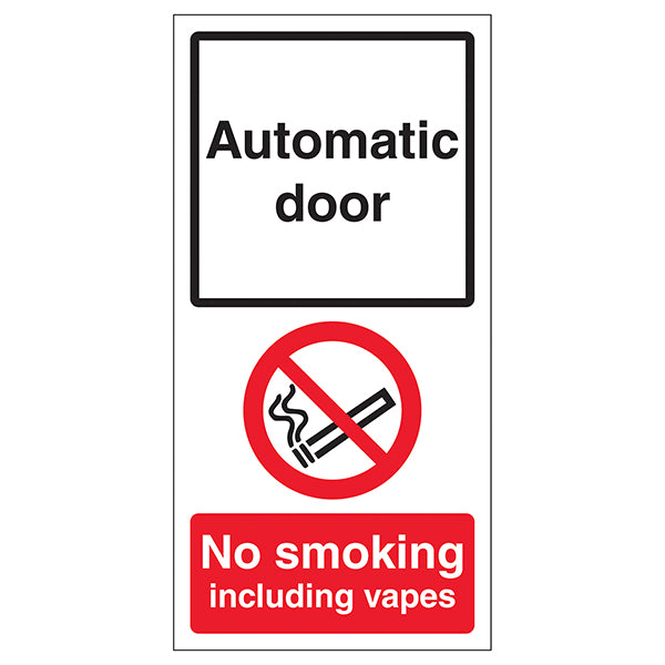 Automatic Door No Smoking Durable Sticker Safety Sign Staff