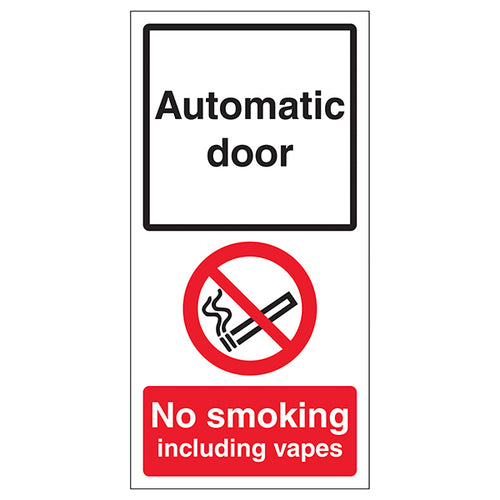 Automatic Door No Smoking Durable Sticker Safety Sign Staff