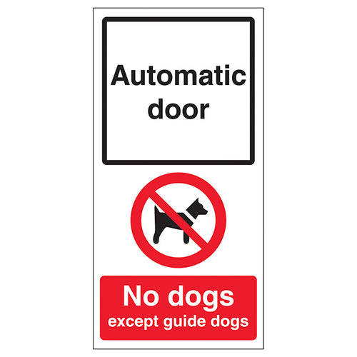 Automatic Door Safety Sign Self Adhesive No Dogs Notice