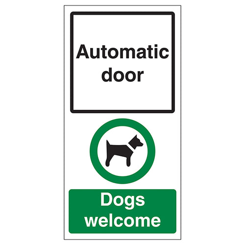 Automatic Door Safety Sign Self Adhesive Warning Staff