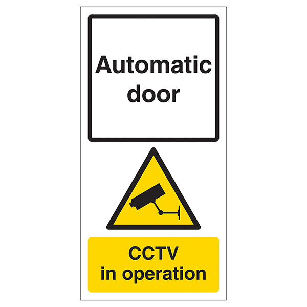 Automatic Door Safety Sign Self Adhesive Staff Warning